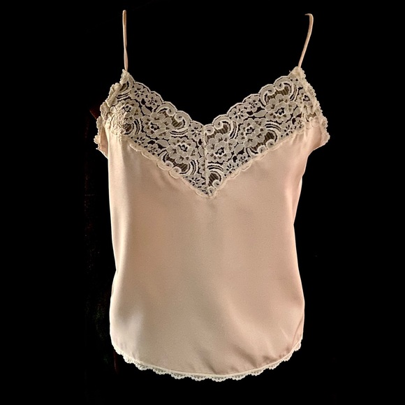 Vintage Camisole Perfect Caress  Anne Rothschild satin lace slip top peach pink - Picture 13 of 13